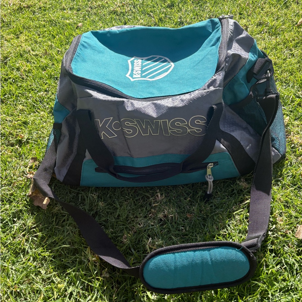 K-Swiss Teal and Gray Duffel Bag